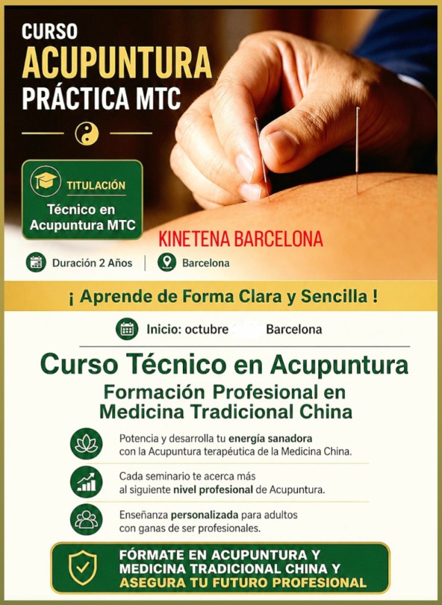 CURSOS ACUPUNTURA DE LA MEDICINA TRADICIONAL CHINA EN BARCELONA ESPAÑA