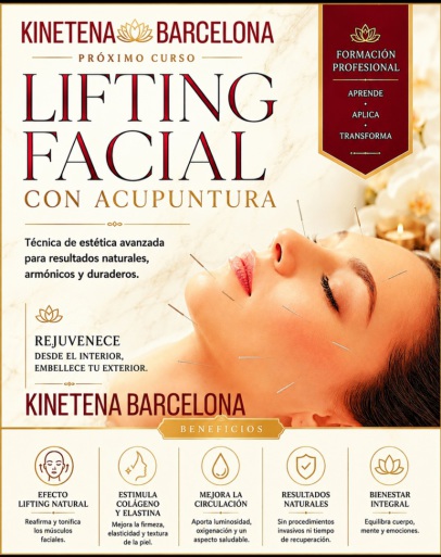 CURSOS LIFTING DE ESTÉTICA FACIAL CON ACUPUNTURA CIUDAD DE BARCELONA ESPAÑA